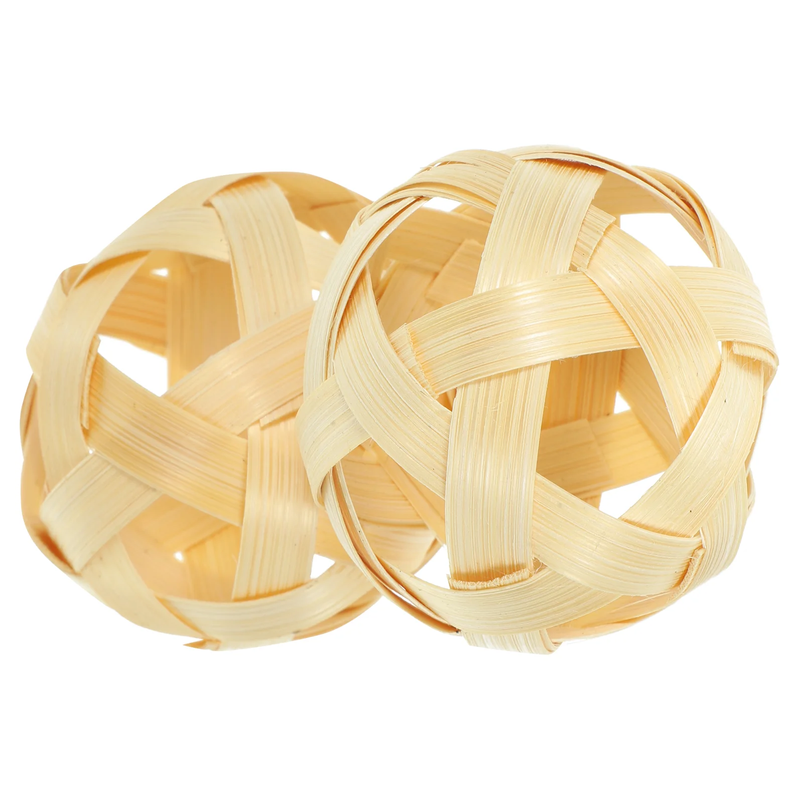 2 Pcs Decorative Spheres Bamboo Balls Home Decoration Fall Decorations for Pendant Table Weave