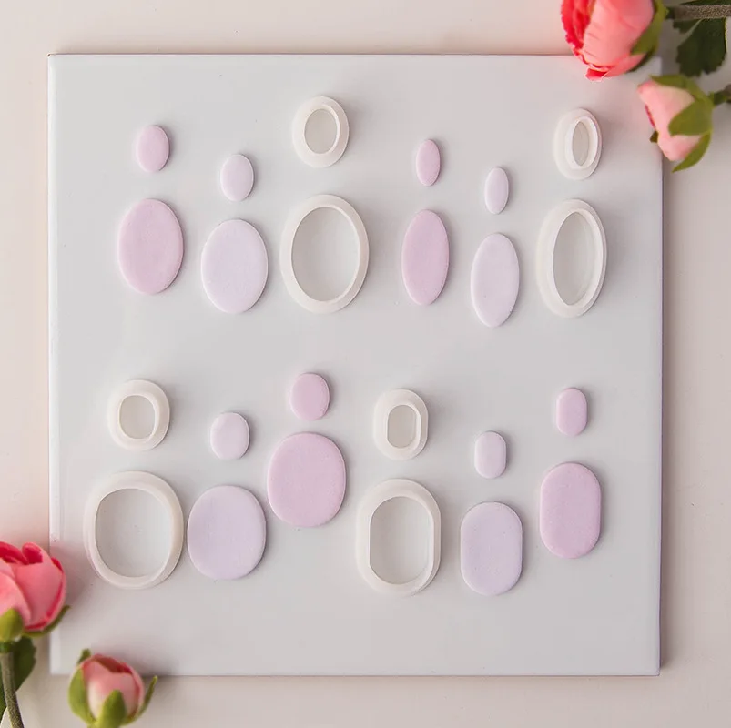 6 Teile/satz Kreative Einfache Stil Geometrische Bogen Oval Form Polymer Clay Schneider Ton Formen Für DIY Ohrring Halskette Anhänger Herstellung – Detail 7