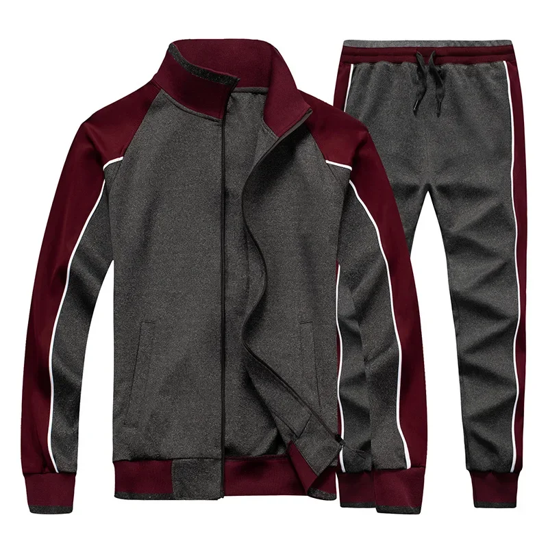 

Men New Zipper Hoodies Sets Cardigan Sweatshirts Two Pieces Ankle Length Pencil Pants Elastic Waist Casual Pockets Sports Spring