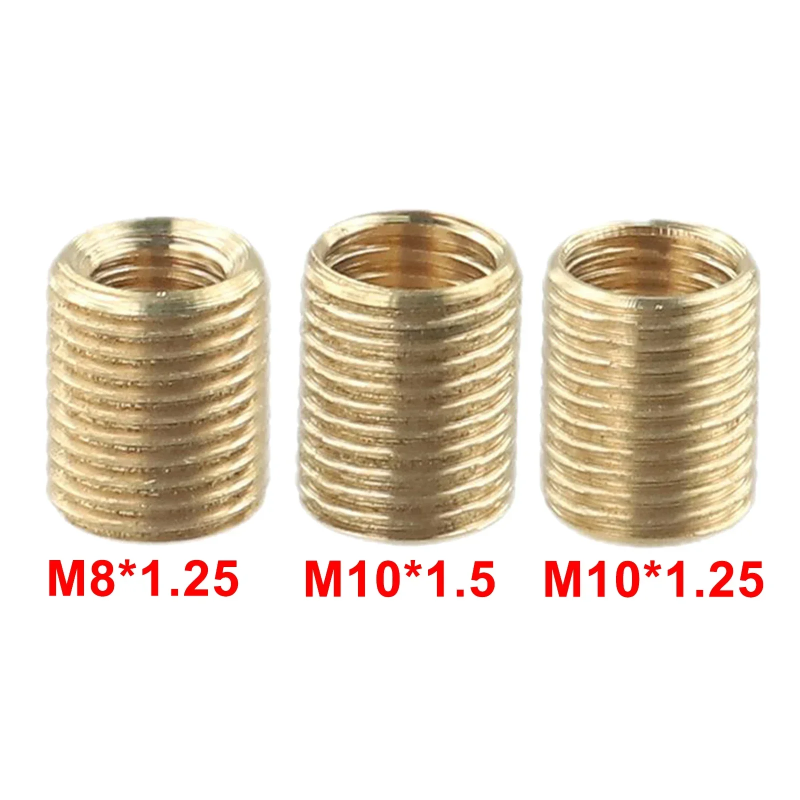 3pcs Gear Shift Knob Head Thread Adapter Alloy Nuts Insert Kit Size: M10x1.5/M10x1.25/M8x1.25 Applicable To M12x1.25 Shift Knob