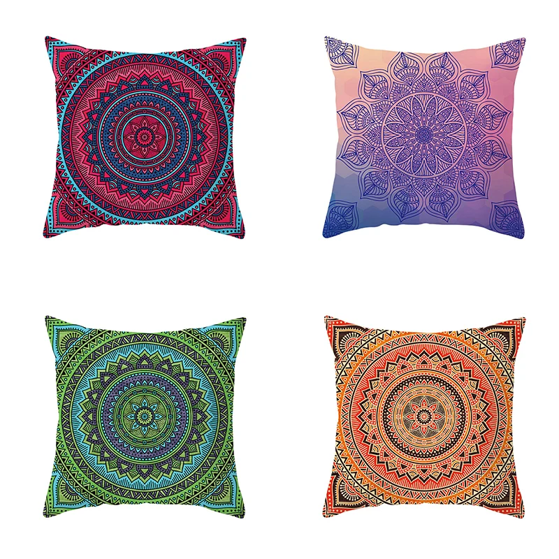 Moroccan Polyester Pillowcase 45x45cm Bohemian Hippie Sofa Cushion Cover Geometric Mancha Lo Print Home Decor