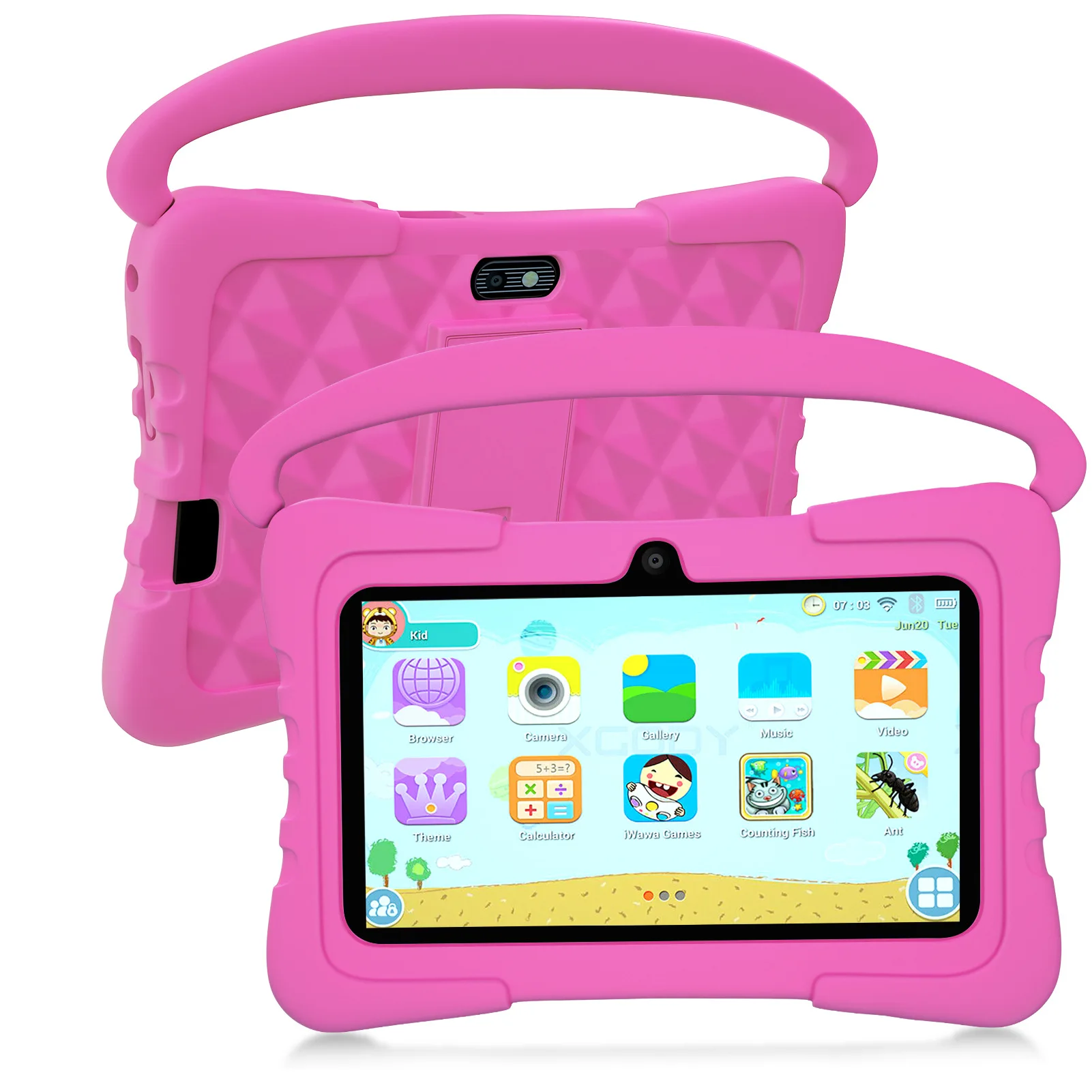 Hot selling and popular New Children's Tablettee PC Tablet  Drop Proof Silicone Set Children's Educational Toy Holiday Gift