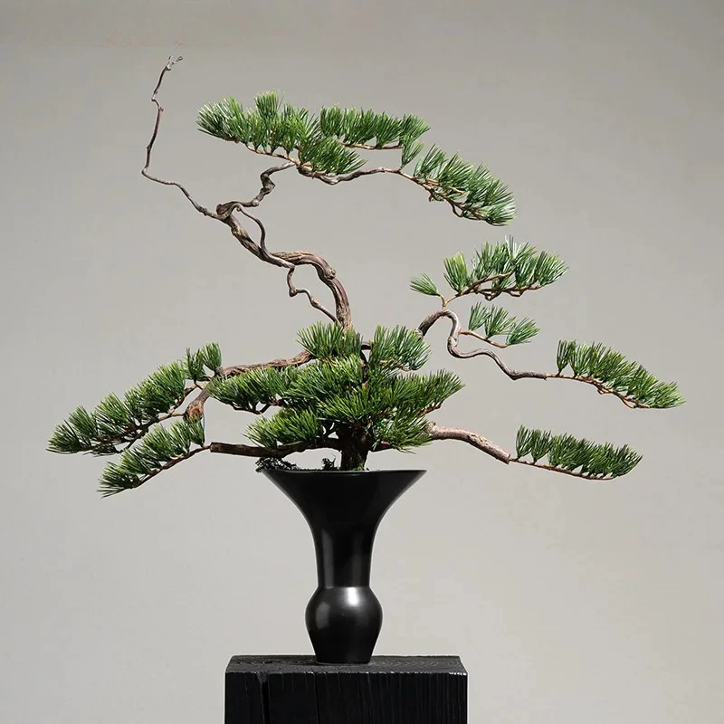 

X-S Новая китайская композиция из сухих веток и цветов, бонсай, зеленое растение, декор для чайной комнаты, ландшафтное украшение X-C