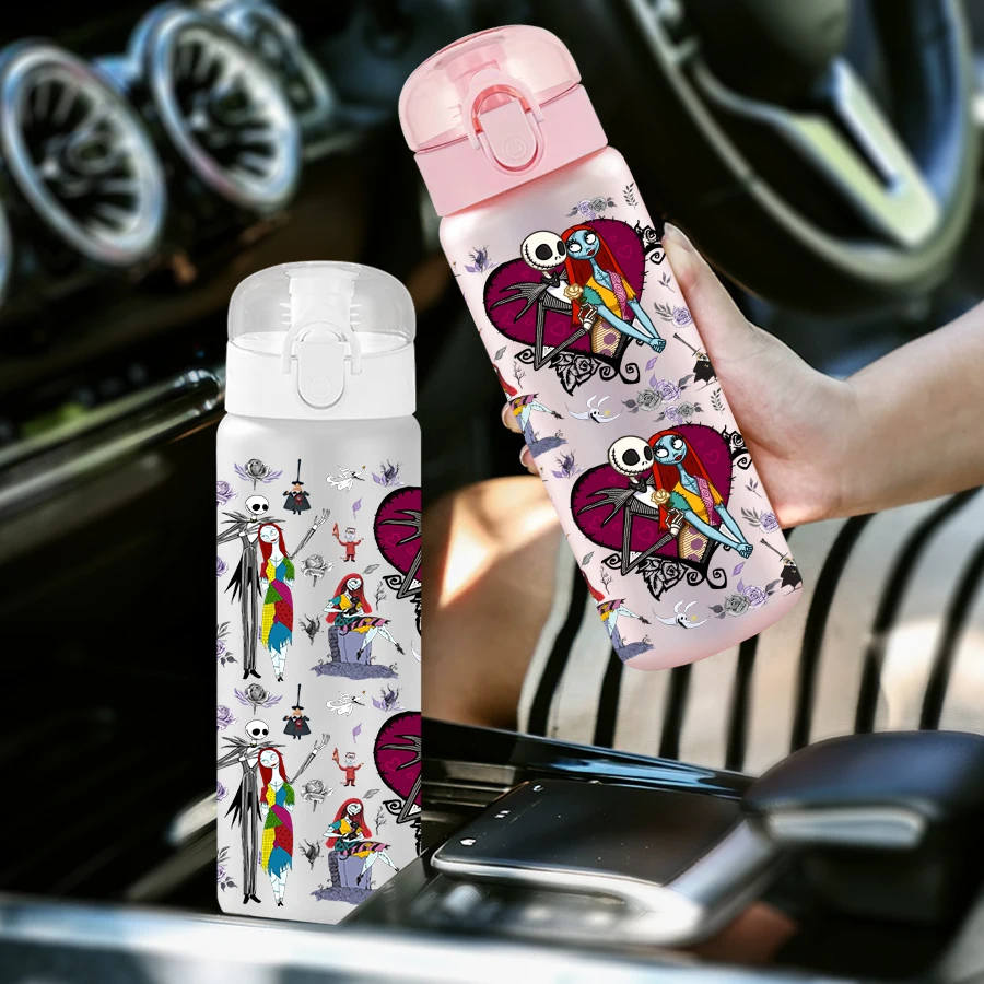 1pc disney, crânio, padrão de natal 26oz garrafa de água de plástico, copo de água esportes ao ar livre presente de aniversário/regresso a casa