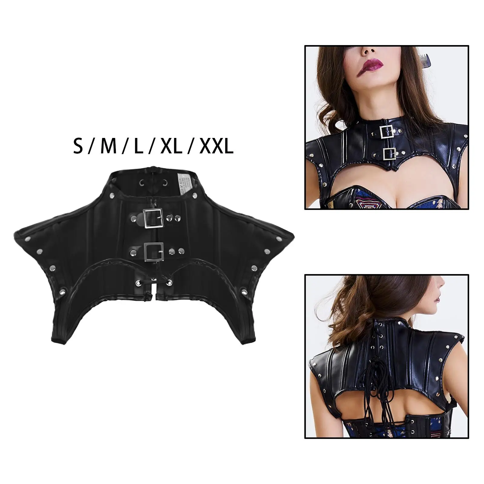 إكسسوارات أزياء نسائية من STEAMPUNK سترة كتف من جلد البولي يوريثان