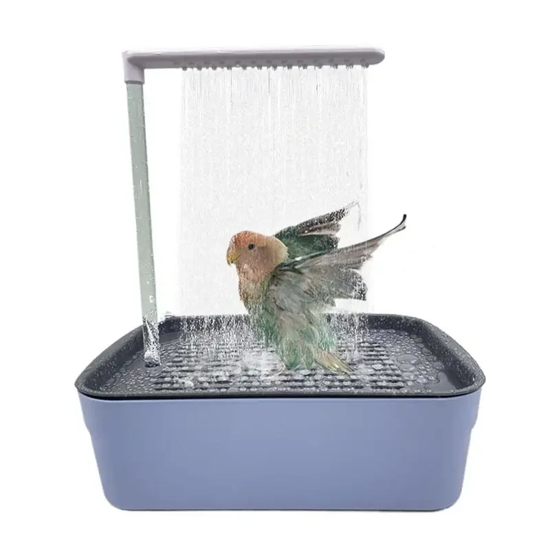 Bañera automática para pájaros y mascotas, bañera de agua circulante para loros y mascotas, fuente de ducha eléctrica grande para pájaros con USB para periquitos
