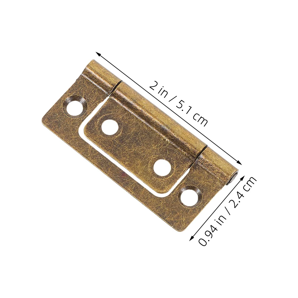 10 قطعة مفصلات أبواب خزانة مخفية مسطحة من النحاس مفصلات حديد شديدة التحمل صغيرة الحجم لأجهزة أثاث خزانة المطبخ