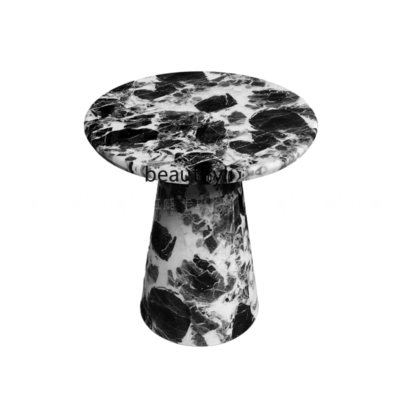 

NEW Italian minimalist, marble corner few, black edge few French high-end creative balcony small round few