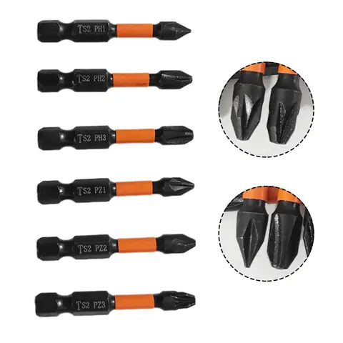 50mm Magnetic Screwdriver Bit With 1/4 Inch Hex Shank For PH1 PH2 PH3 PHZ1 PZ3 Drive Compatibility On Power Screwdrivers
