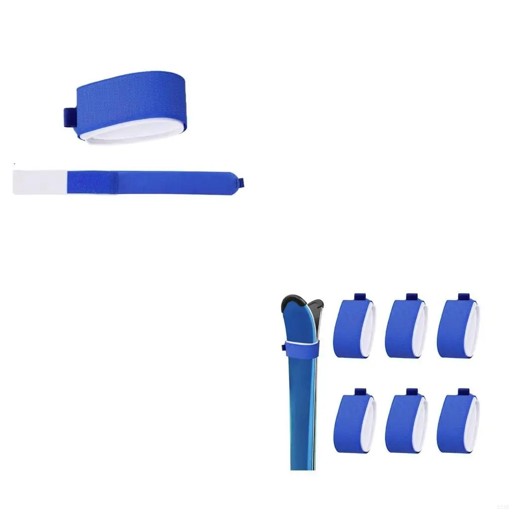 

2Pcs Ski Fastening Strap Adjustable Ski Wraps Ties Ski Band Tape Storage Ties with Protective Pad Easy to Use