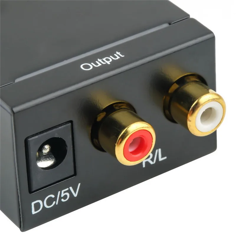 Adaptador óptico Digital Toslink SPDIF coaxial a RCA analógico, convertidor de Audio con Cable de fibra compatible con 32,44, 1, 48 y 96 KHZ