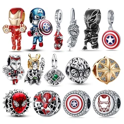 2024 New Hot Sale Disney Charm Beads Fit Pandora Charm Original Bracelet 925 Silver Women Of Marvel series DIY Jewelry Gift