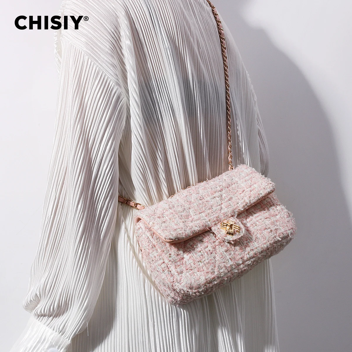 CHISIY original handmade small fragrance, European and American chain, fashionable commuting shoulder bag, handbag