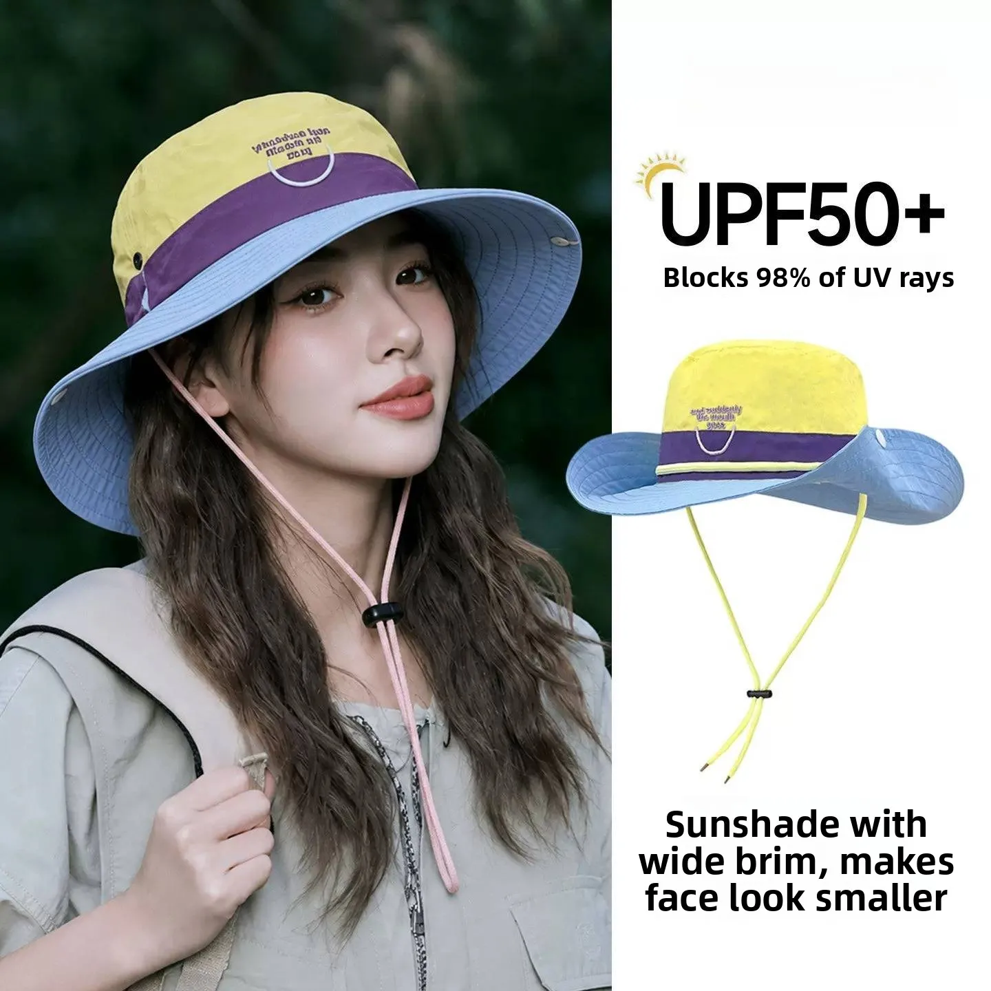 Women's Outdoor Climbing Hat Quick Dry Waterproof Sun Protection  Color Hat Face Slimming Hiking Fishing Cap Spring Summer