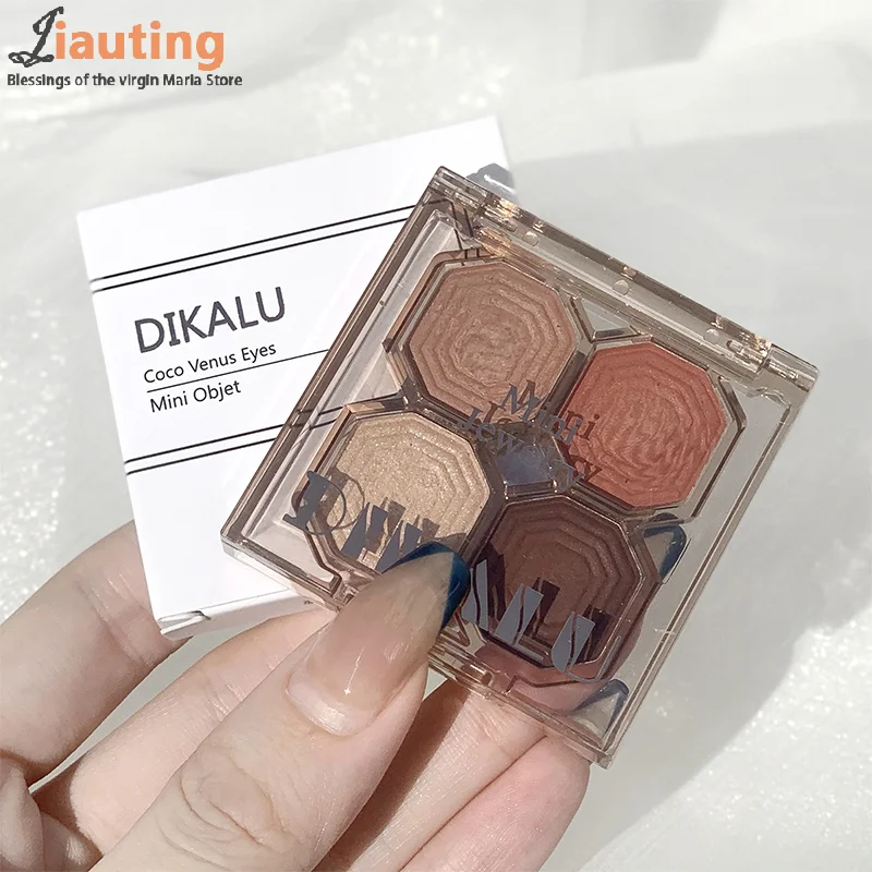 DIKALU 4 色パールグリッターアイシャドウパレット明るいマットシマーアイシャドウ防水顔料メイクアップ化粧品