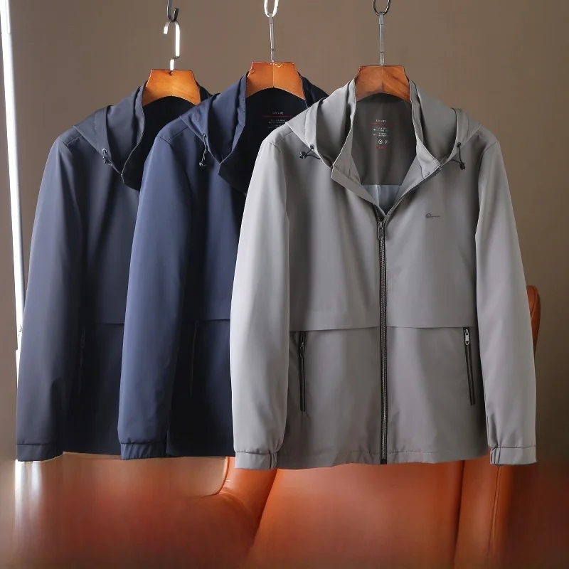 

Adstrative Travel Series Men's High-End Glued Hooded Lightweight Comfortable Busin Casual Jaet Coat