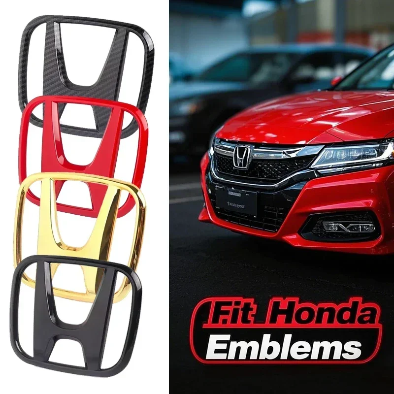 Emblemas ABS para Honda Civic Accord City XR-V CR-V HR-V Insight Inspire Fit, cubierta adhesiva para insignia del maletero trasero de la parrilla del capó delantero del coche