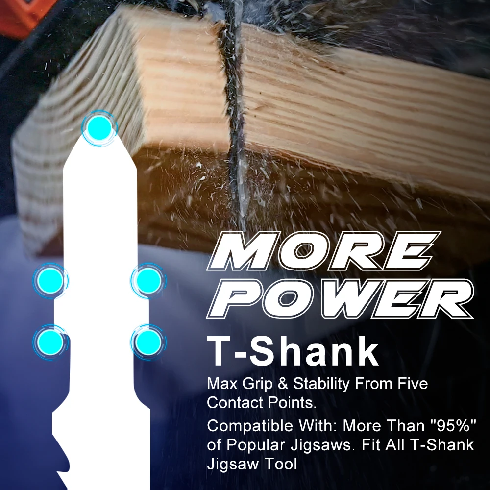 CMCP 20 قطعة مجموعة شفرات المنشار T-Shaft HCS شفرات المنشار المتنوعة للخشب والبلاستيك المعادن قطع T111C T118A T144D T244D #3