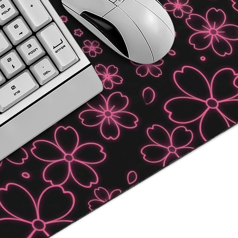 Mouse Pad Pink Sakura Torii Night Gamer XL New Mousepad XXL MousePads Office Natural Rubber Soft Non-Slip Office Accessories