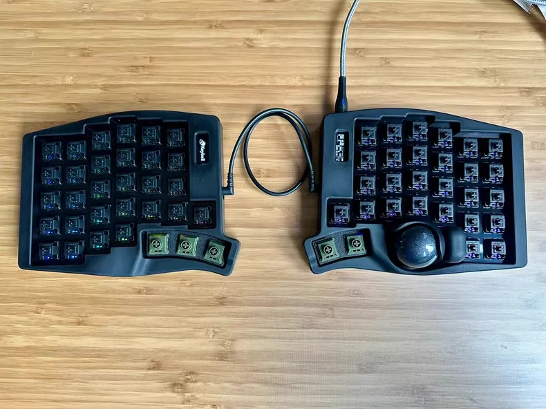 Keyball 61-key Split Keyboard VIA Key Change Single-mode Hot-swappable Keyboard Kit Customized Ergonomic Office Gaming Keyboard