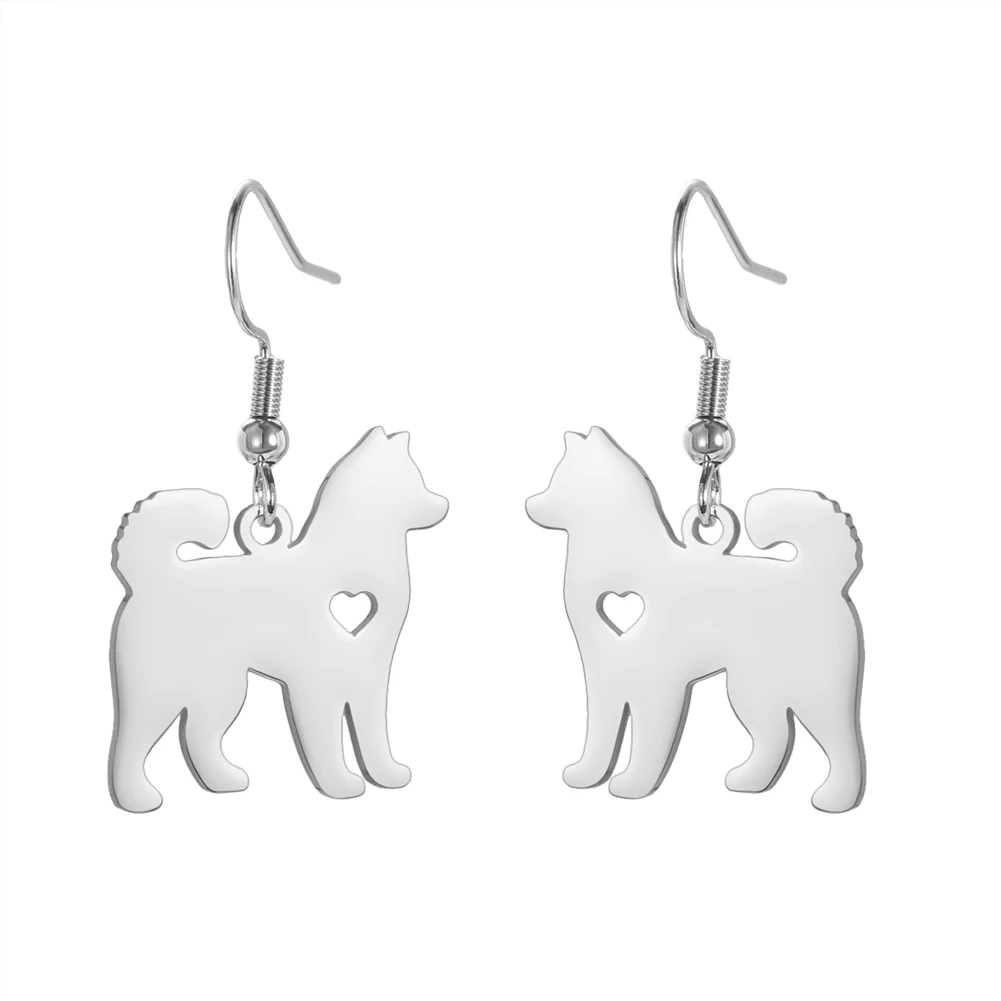 Kkjoy Samoye Haustier-Hund-Anhänger-Ohrringe für Frauen und Mädchen, Edelstahl, Gedenkschmuck, Liebhaber-Geschenke – Detail 4