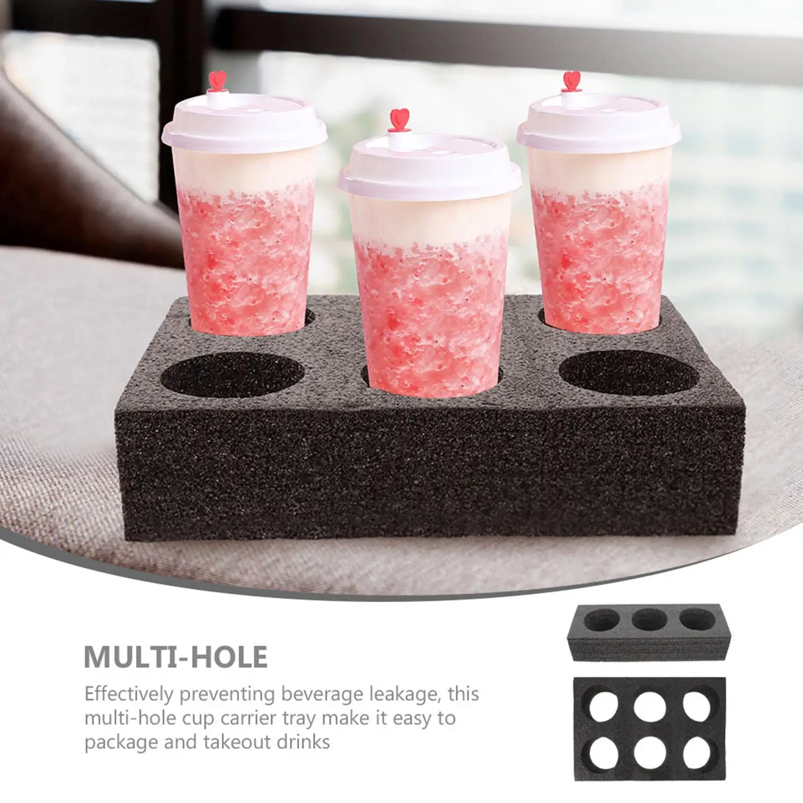 Bandejas para vasos de comida para llevar, portavasos de esponja, soporte reutilizable para bebidas, embalaje para entrega de bebidas frías y calientes