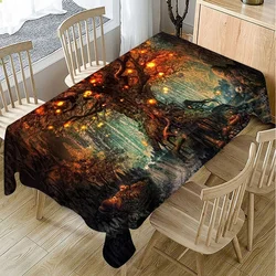 Forest Landscape Printing Rectangular Tablecloth for Table Wedding Decoration Waterproof Anti-stain Dining Coffee Nappe De Table