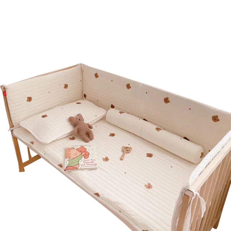 Baby Bed Surround Cartoon Embroidery Newborn Fence Crash Guardrail