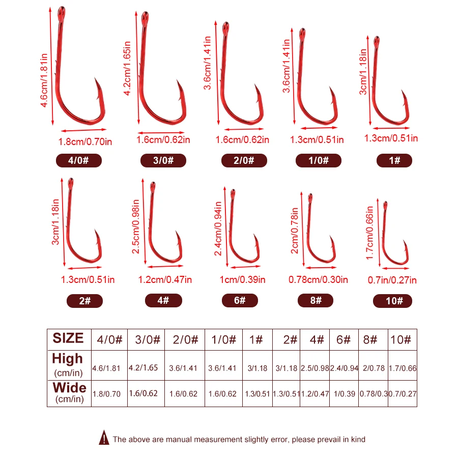 FTK amo da pesca in acciaio ad alto tenore di carbonio Double Barb Red 1/0 #-4/0 #50pcs 1 #-10 #100pcs amo da pesca Baitholder Hook pesca alla carpa