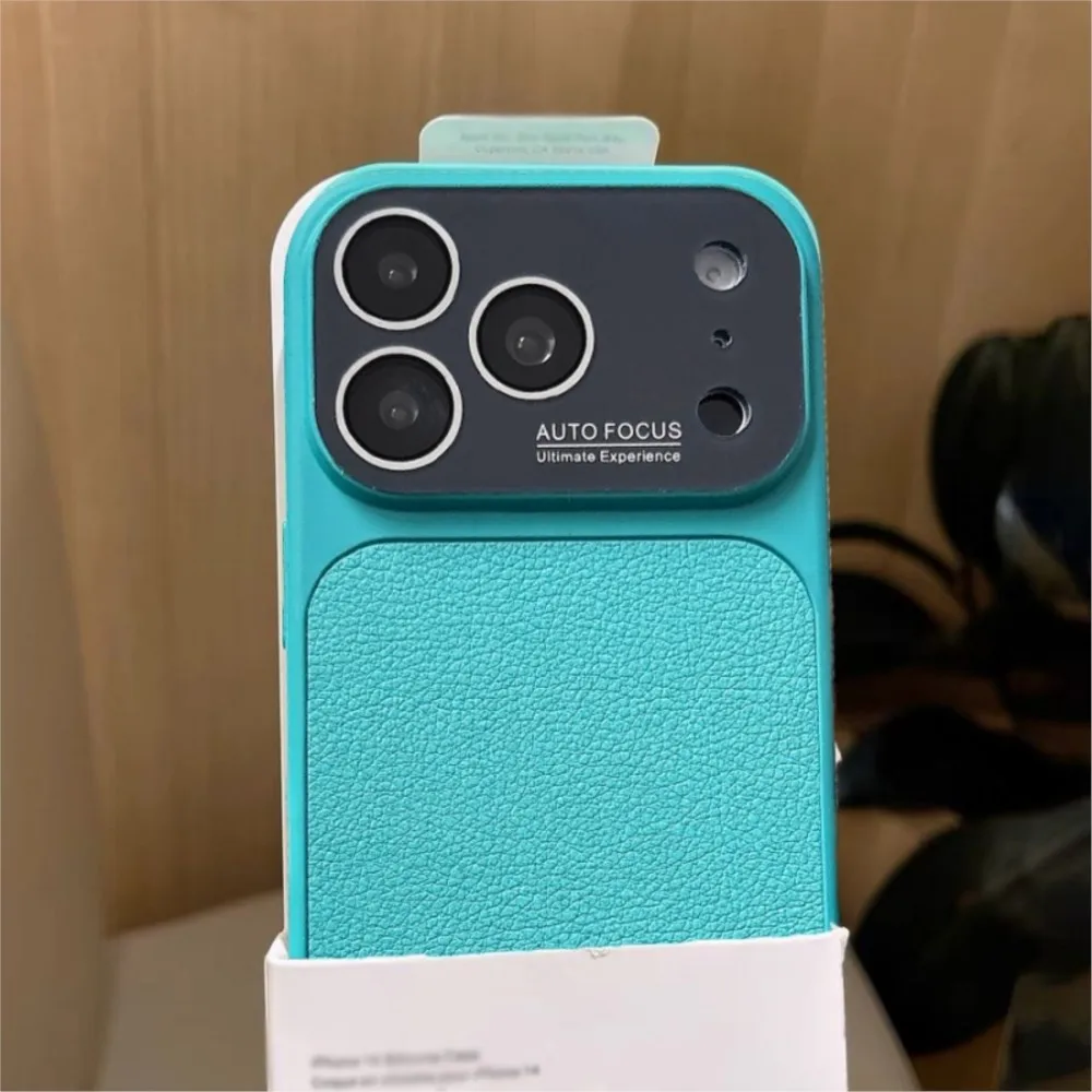 Luxuriöse leuchtende Bonbonfarben-Ledertasche für iPhone 17, 16, 15, 14, 13, Pro Max, Business, großes Fensterglas, stoßfeste Rüstungsabdeckung
