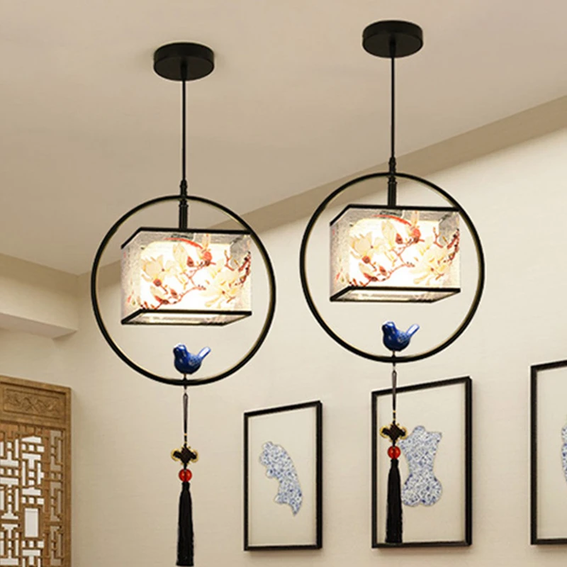 

Small Droplight Antique Flower and Bird Light Corridor Entrance Bar Lighting