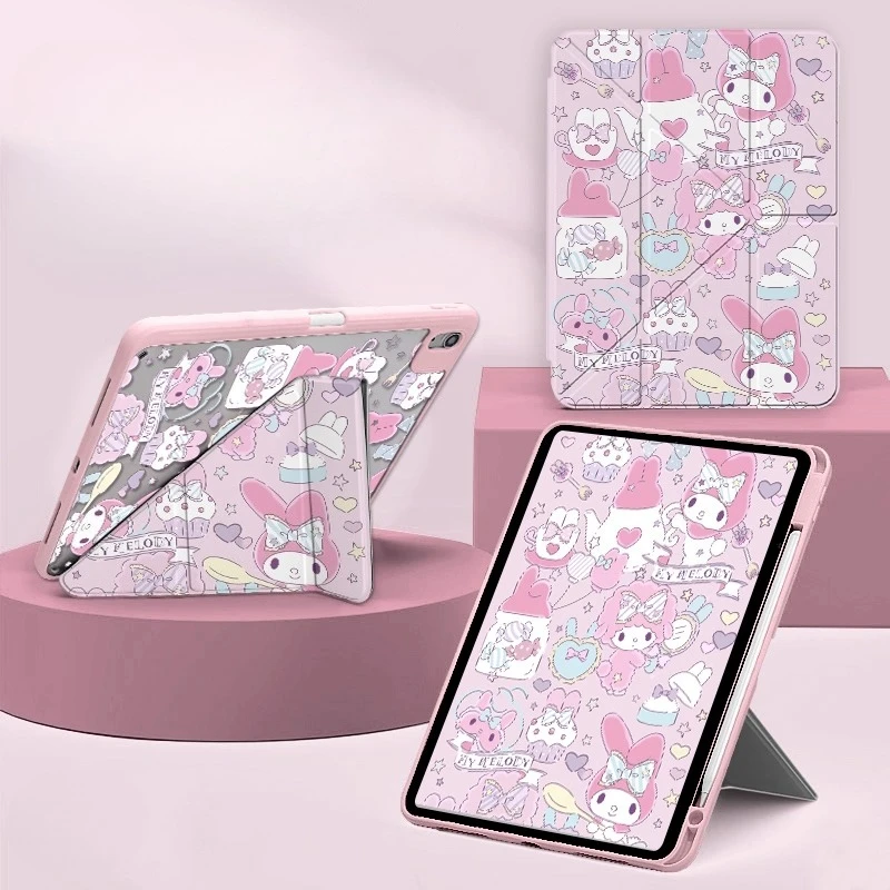 

Чехол Sanrio My Melody для iPad Funda ipad A16 9-го 10-го 11-го поколения, чехол для планшета Air3 4 5 M2 M3 Pro4 5 6 M4 Mini 6 7 Защитный чехол