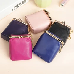 WESTAL Genuine Leather Women Coin Purse with Straps Zipper Design Coin Wallet Casual Card Holders Keycases 8060