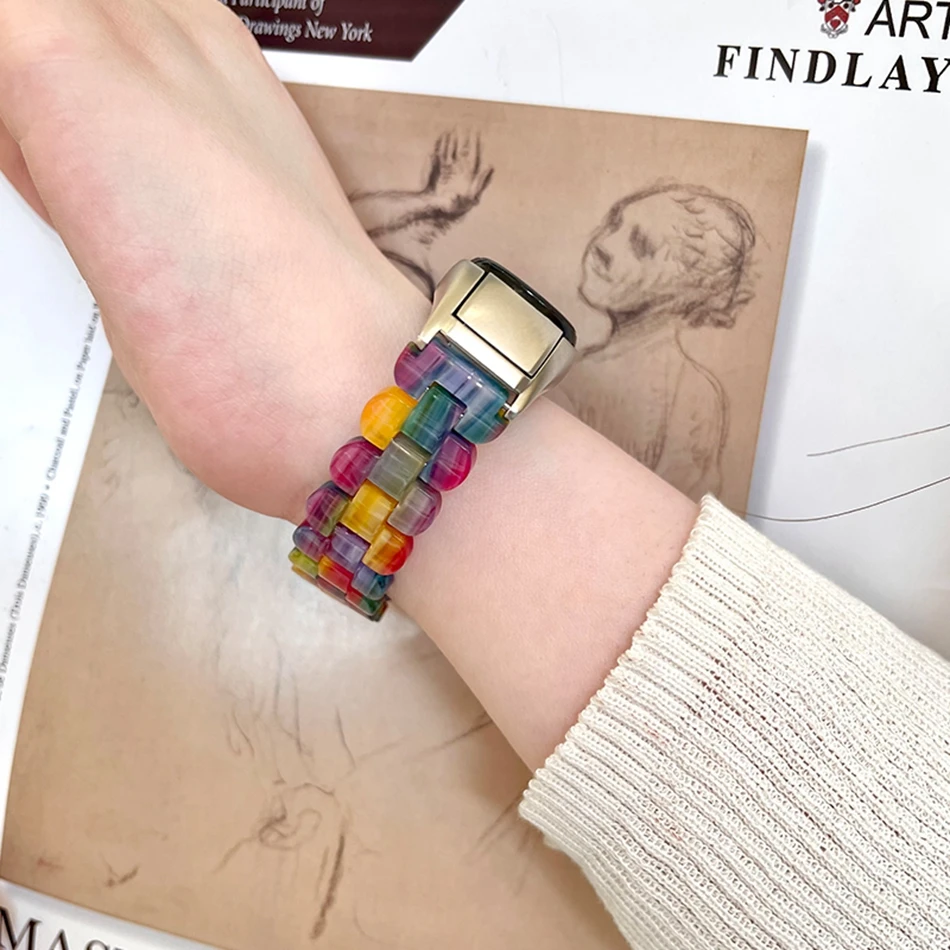 สายนาฬิกาสำหรับ Xiaomi Mi band 8 7 6 5สายรัดข้อมือทำจากเรซินสุดหรูเคสนาฬิกาโลหะแฟชั่นสำหรับ miband 5 6 4 3 watchband Correa