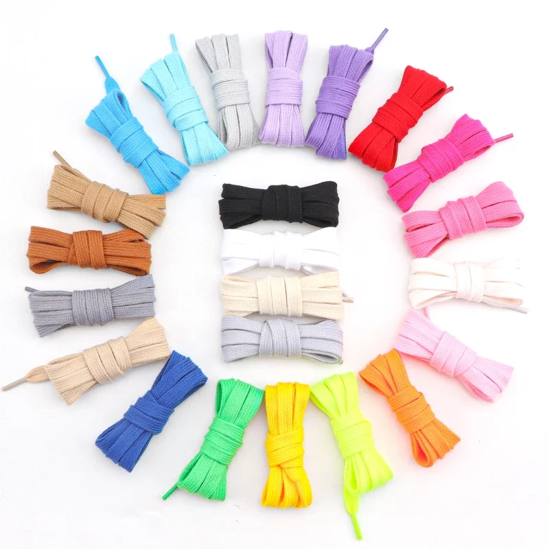 Classic Shoelaces for Sneakers Colored Flat 8mm Shoe Laces Skates Sport Shoes Boots Shoelace Accessories for AF1 Woman Man New