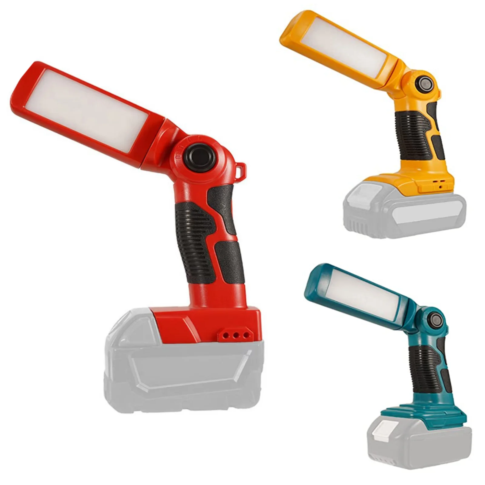 

3 Gears LED Work Light For Camping,Repairing USB Spotlight Tool Light Flashlight For Dewalt/Milwaukee/Makita 14.4V-18V Battery