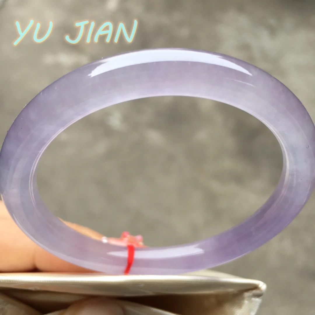 

Rare A Grade Jadeite Ice-through Perfect Ice Violet Elegant Charming Bangle Small Mouth Thin Round Bracelet Perfect Jade Jewelry