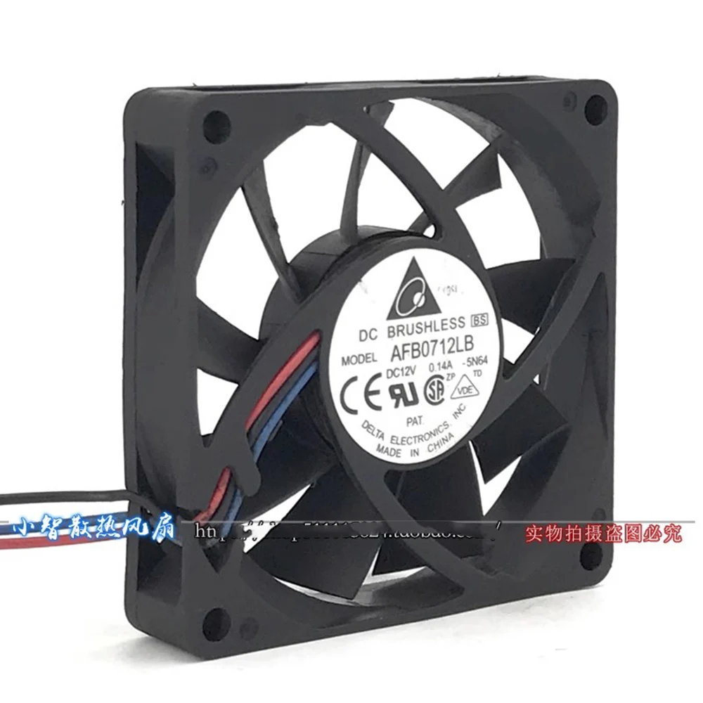 for delta AFB0712LB DC12V 0.14A 70mm 70x70x15mm 3-wire Server Cooling Fan Square cooling Fan