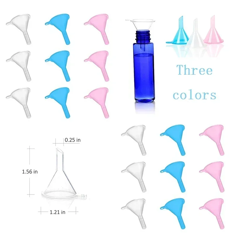 

500Pcs Mini Plastic Funnels Perfume Diffuser Bottle Small Mouth Funnel For Filling Spice Powder Essential Oil Lab Supplies Tools