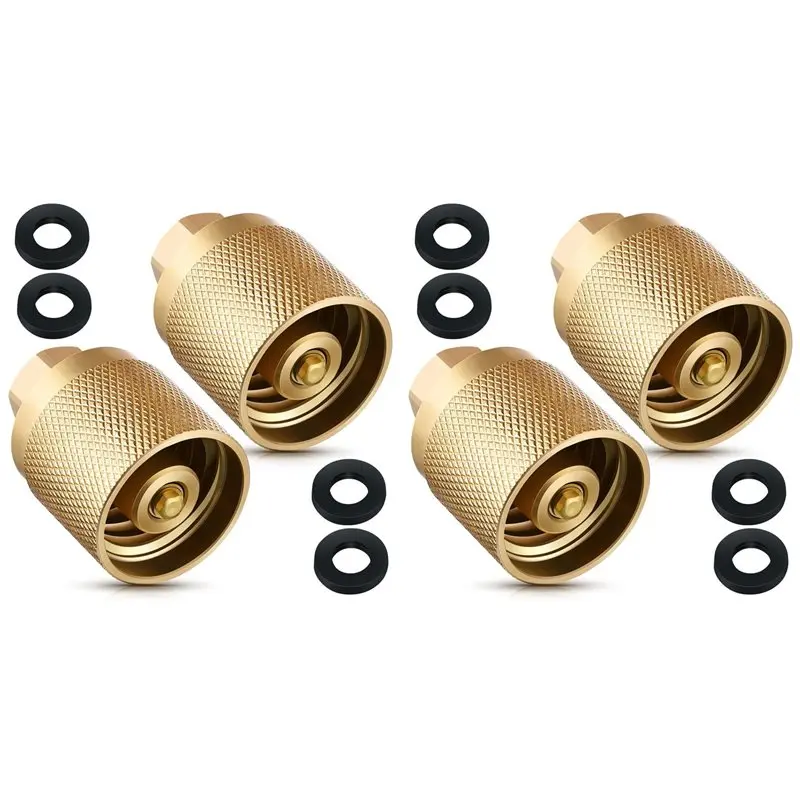 A98E-4 Pack Forklift Connector Female 7141F, Propane Tank Adapter, 1-1/4Inch Inlet X 1/4Inch NPT Outlet With 8 Rubber O Rings