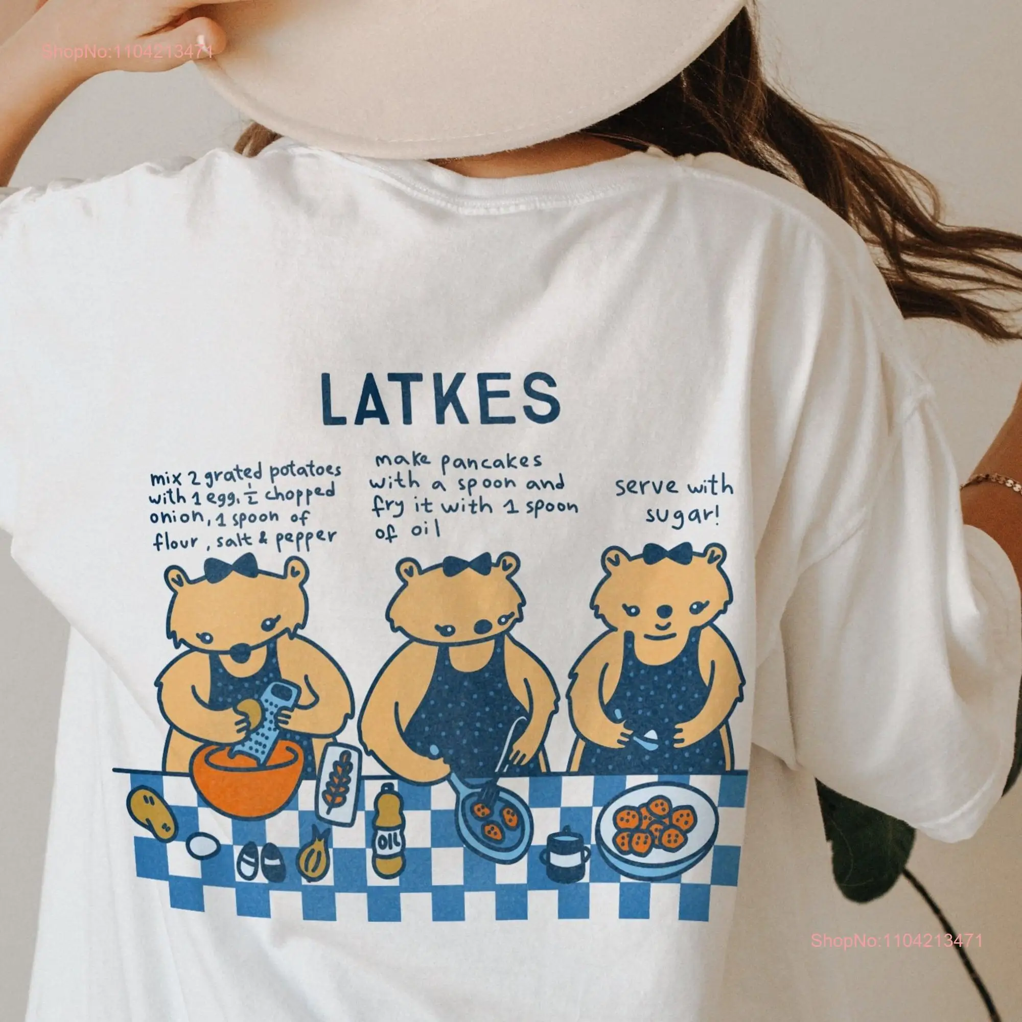 Latkes T Shirt Retro Hanukkah Hannukah Happy Jewish gift Funny s Festival of Lights Rosh Hashanah long or short sleeves