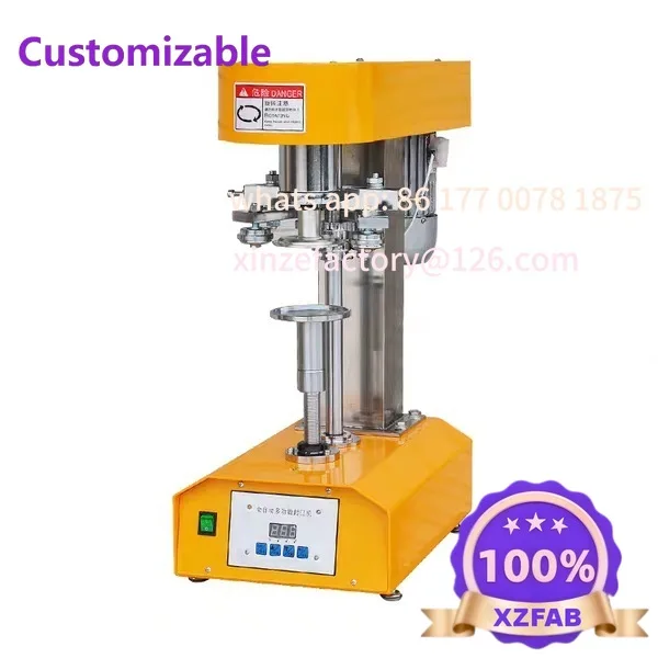 Máquina selladora automática personalizable para sellar papel, plástico, tapas de latas y otros materiales.
