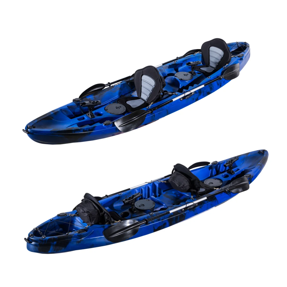 LSF 3.71M Cruising Fishing Kayak HDPE 3 Paddlers Kayak Fishing Plastic Canoe for  Ocean Waters view 5