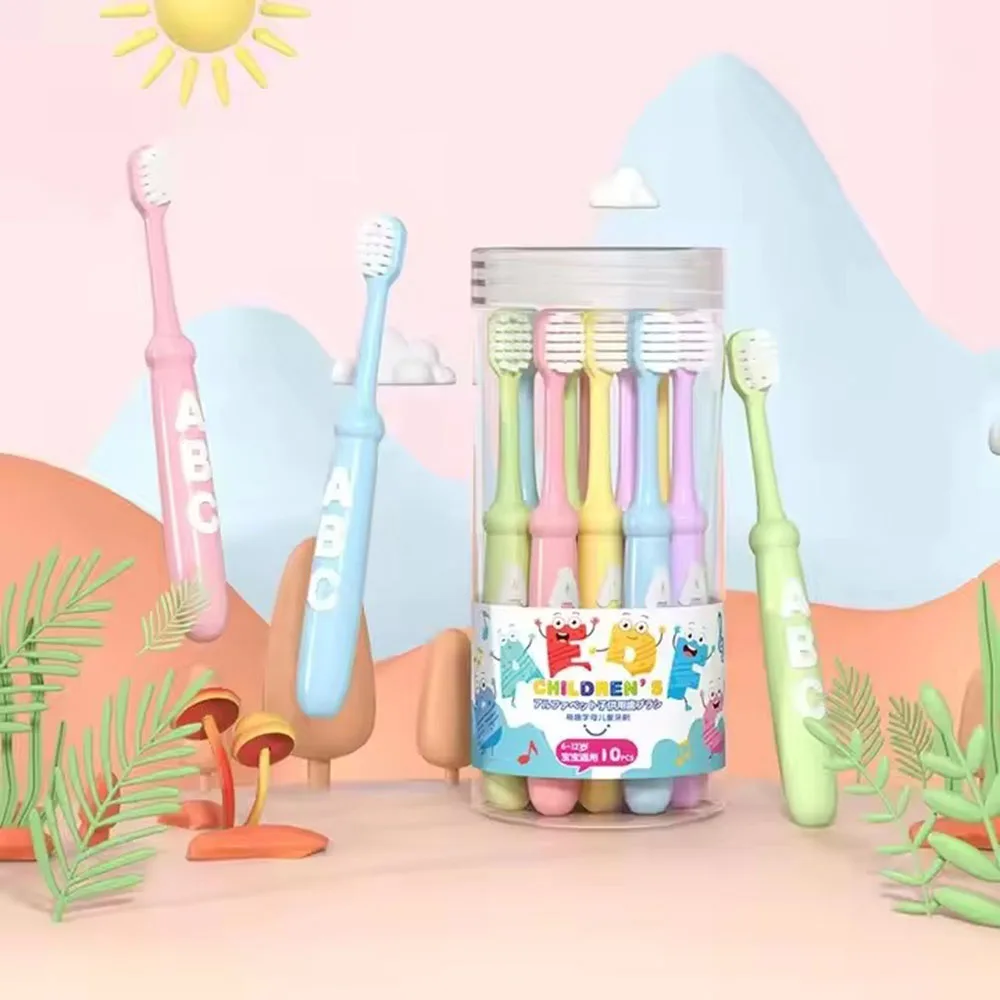 

2/4/10Pcs Soft Bristle Alphabet Kids Toothbrush Cartoon Children Gentle Cleaning Cute Baby Toothbrush 3-6-12 Years Old
