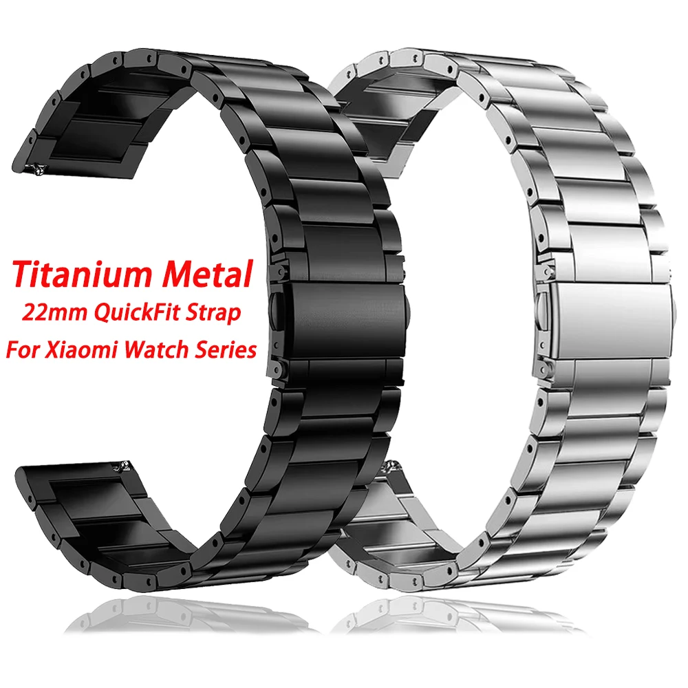 

Титановый металлический ремешок 22 мм, ремешок для часов Xiaomi Watch Color 2 S3/Mi Watch 2 Pro S1 S2 S4, сменный деловой браслет
