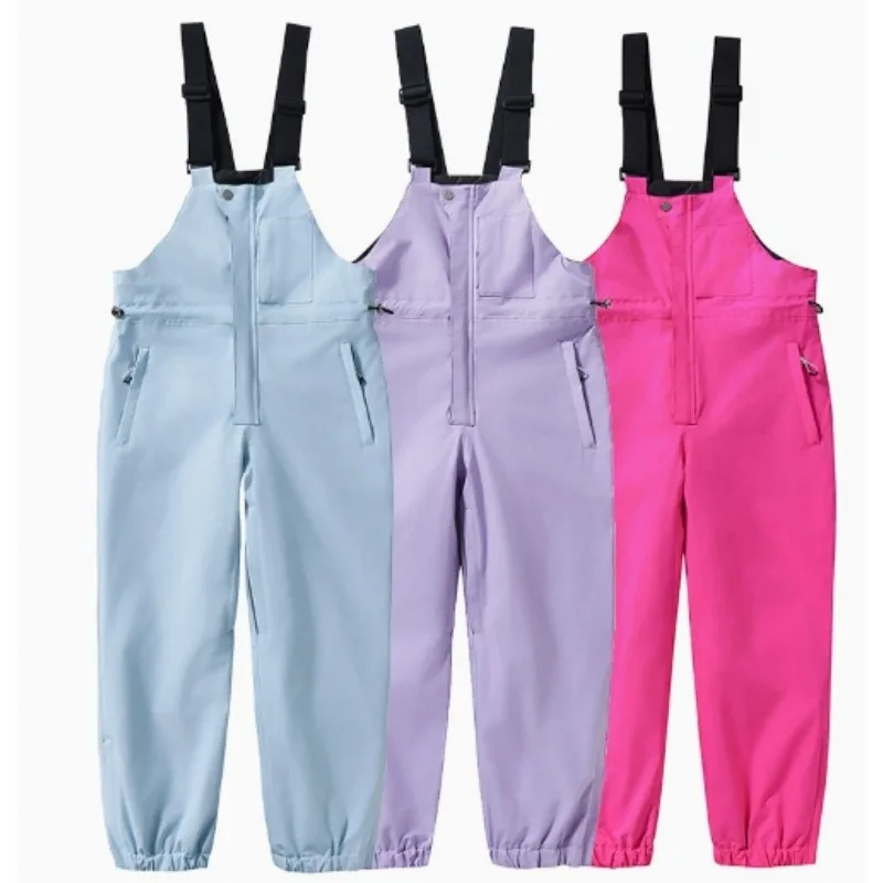 

2026 детские лыжные штаны для мальчиков и девочек, двухбортный лыжный комбинезон для сноуборда, зимние теплые толстые снежные штаны, устойчивые к снегу штаны