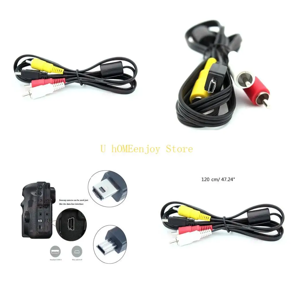 B0KF Mini USB to RCA Cable for EOS Cameras Enjoy Seamless Video Playback