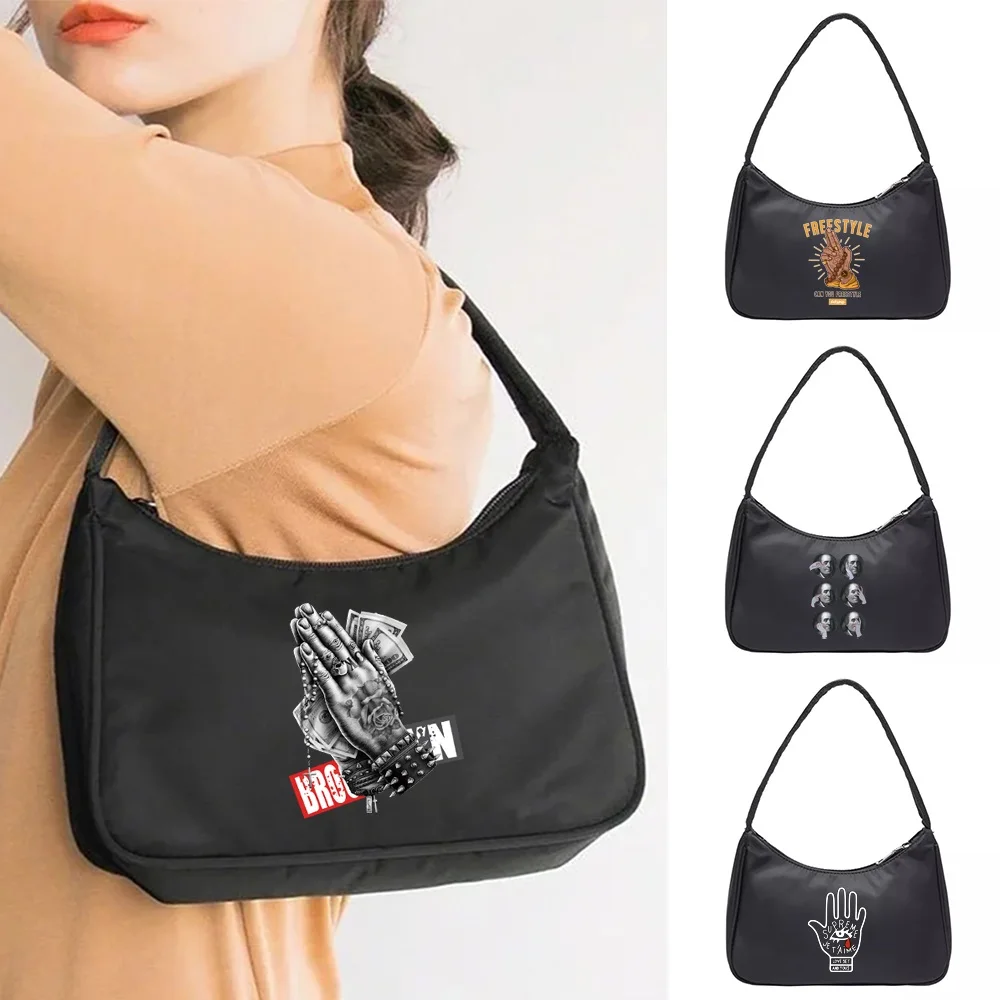 

Новая универсальная сумка через плечо, повседневная сумка-шоппер с большой вместимостью, кошелек для монет с узором, косметичка, сумка для хранения.