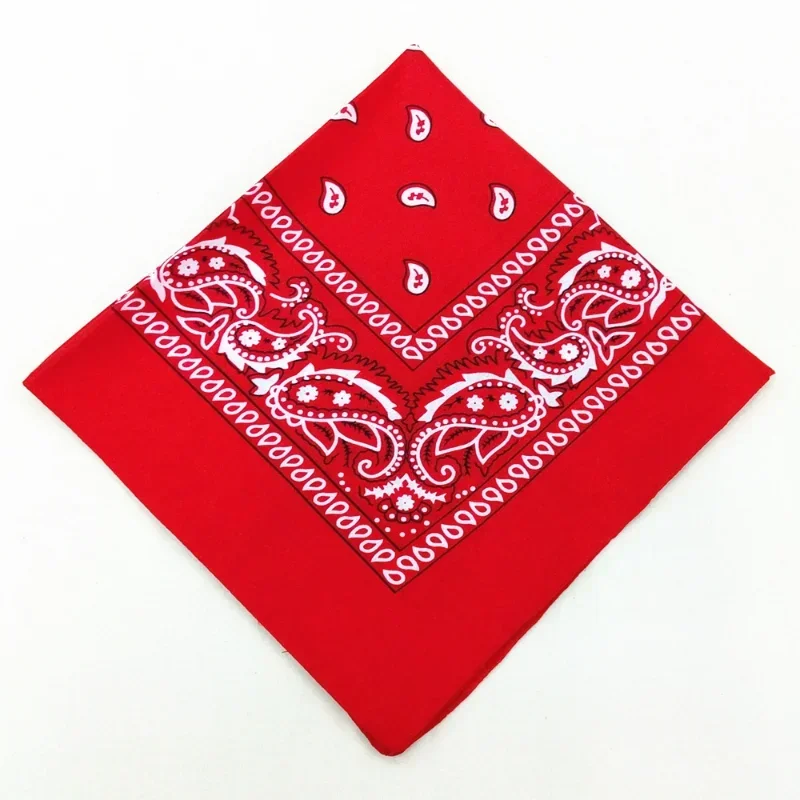 2024 moda Hip Hop 100% cotone Bandana sciarpa quadrata 54cm * 54cm nero rosso Paisley fascia stampata per donne/uomini/ragazzi/ragazze