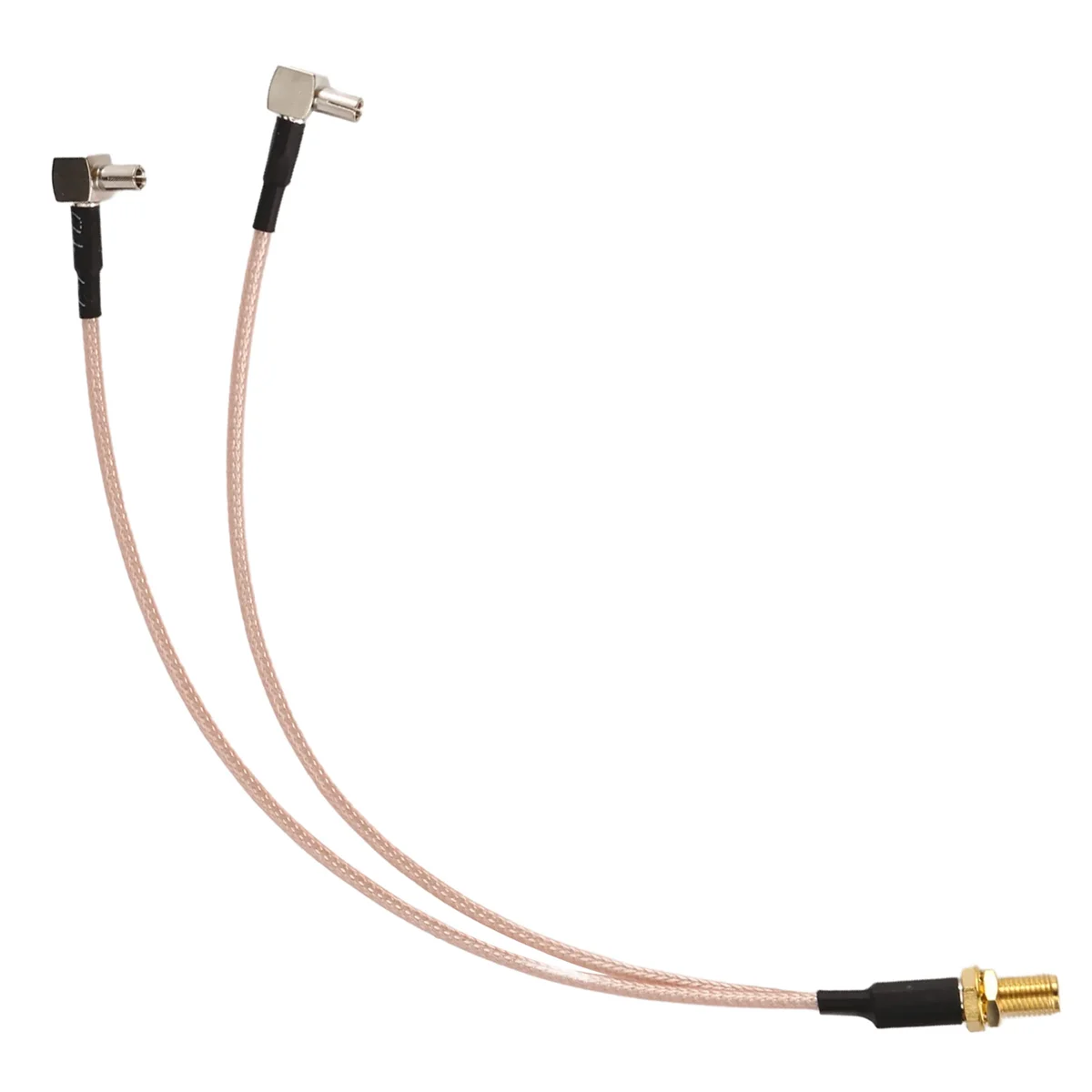 8 inch SMA Female to Y type 2 X TS9 Angle Male Connector Splitter Combiner Cable,gold&silver